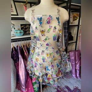 Club Exx Electro Terrestrial Vinyl Overall Dress Size XXL